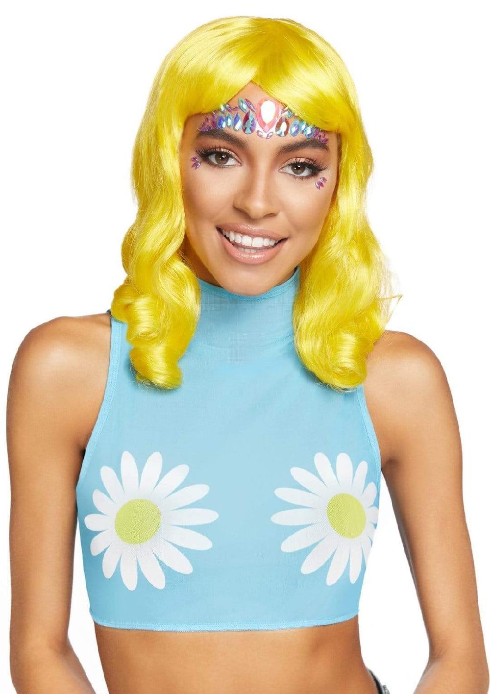 Leg Avenue Daisy Crop Top Blue