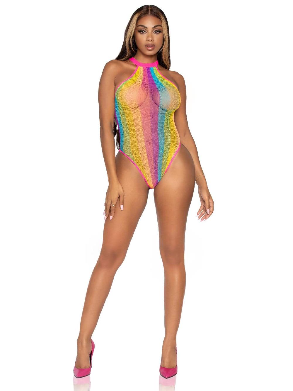 Leg Avenue Daydream Rainbow Bodysuit Multicolor