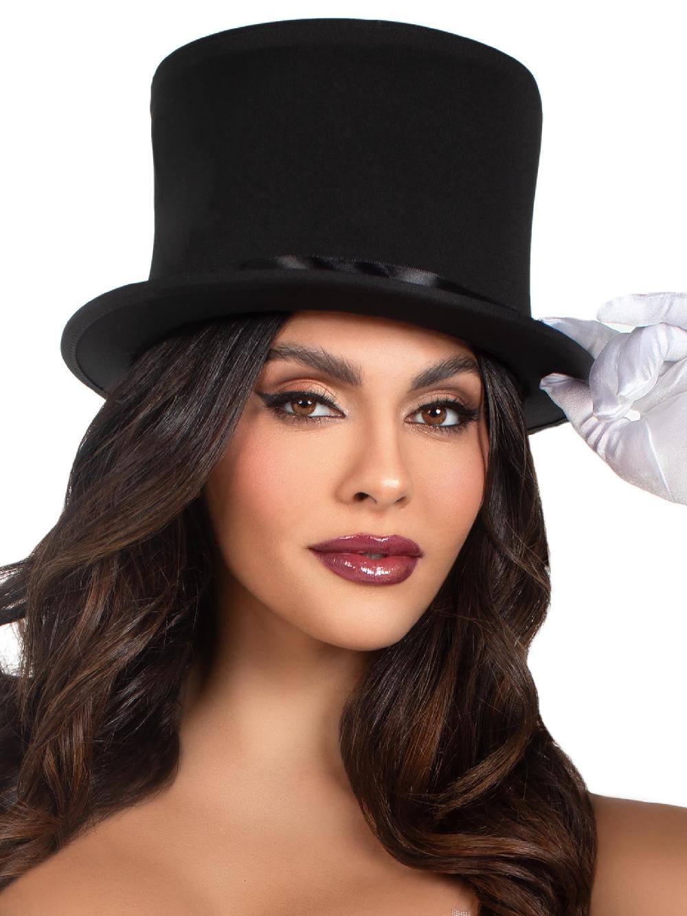 leg avenue Deluxe Foldable Top Hat Black