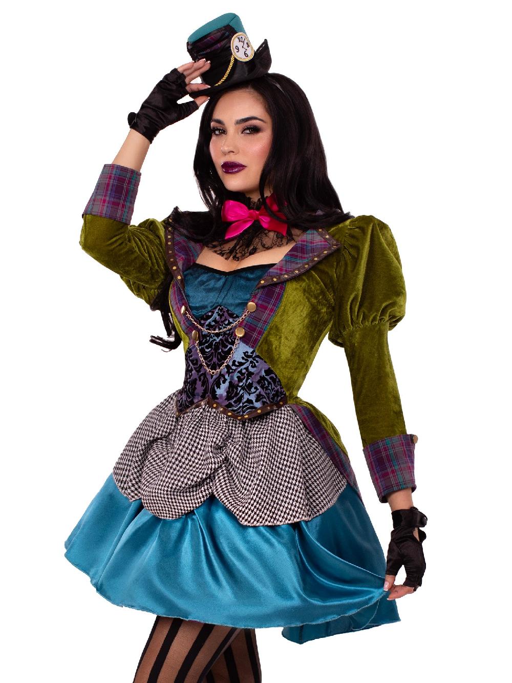 Leg Avenue Deluxe Mad Hatter Costume Green/Blue