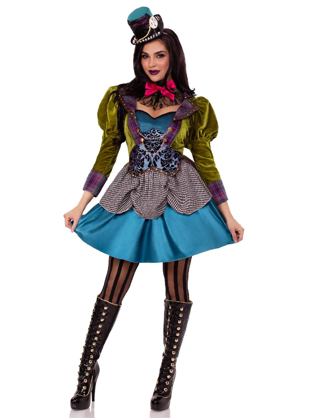 Leg Avenue Deluxe Mad Hatter Costume Green/Blue