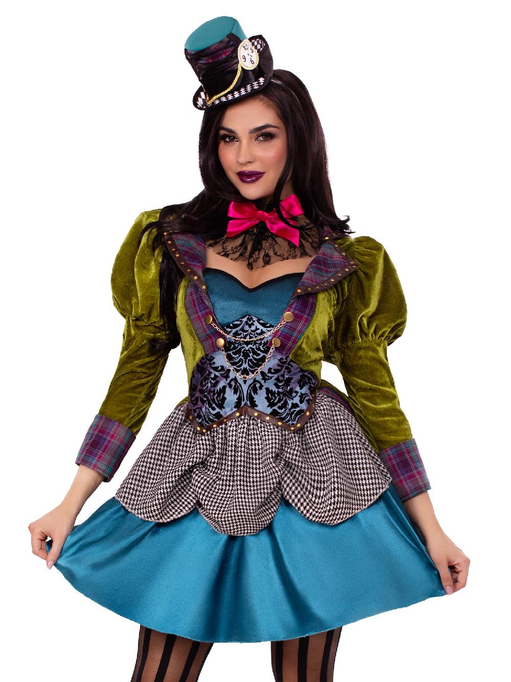 leg avenue Deluxe Mad Hatter Costume Green/Blue