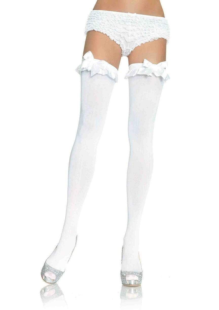 leg avenue Devi Stockings with Ruffle Bow Black