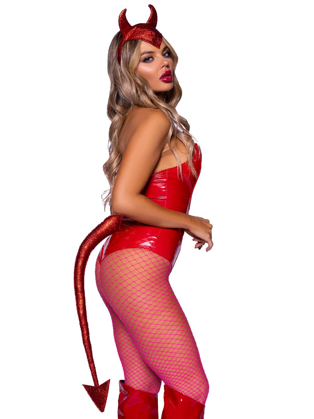 Leg Avenue Devil Horns Headband And Tail Set Red