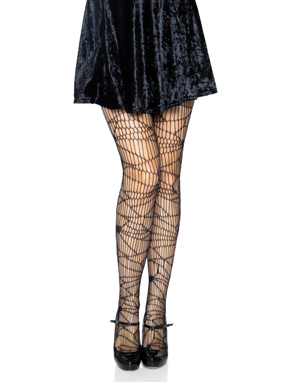 leg avenue Distressed Net Pantyhose Black