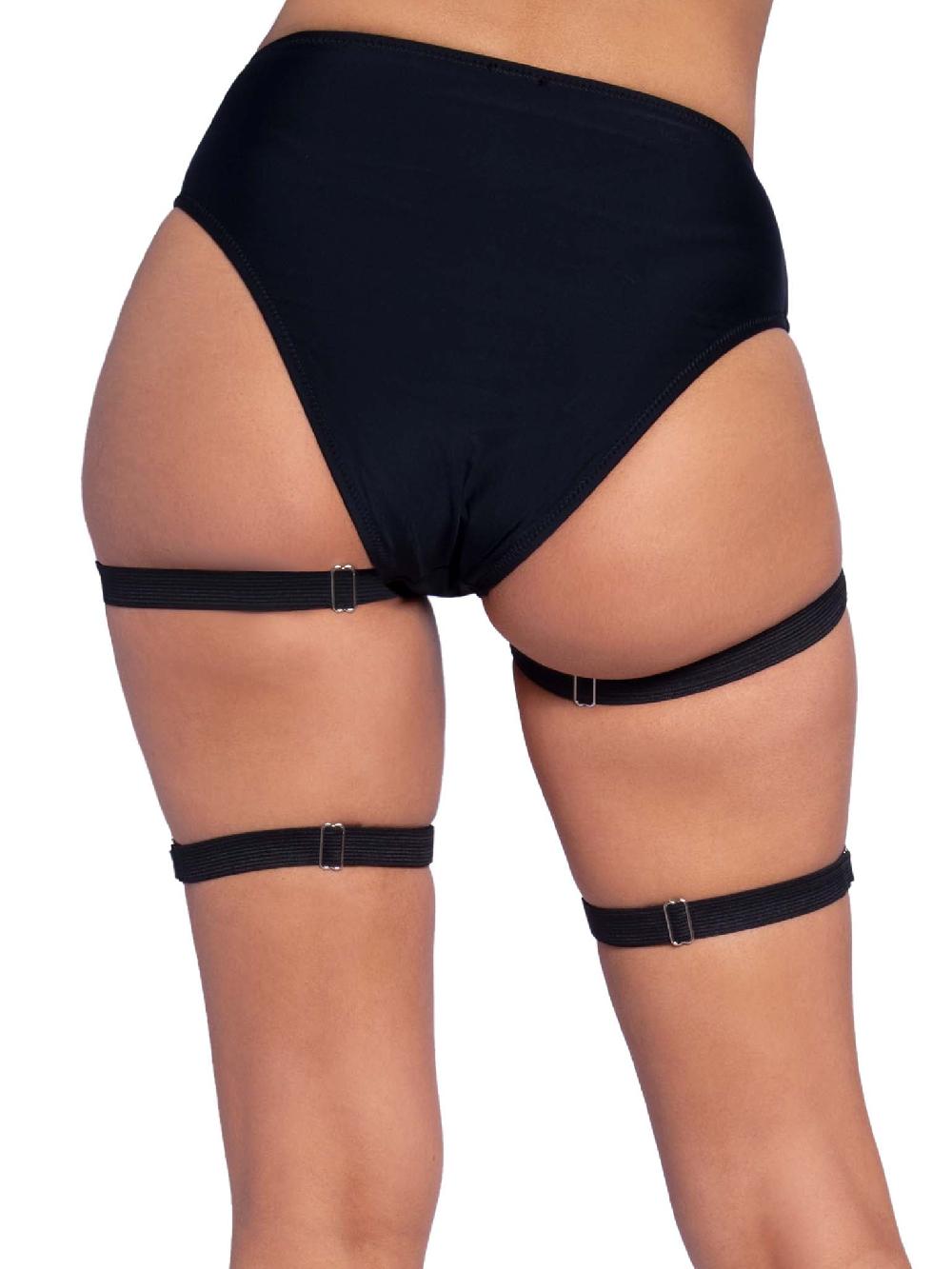 Leg Avenue Dual Strap Thigh Garters Black