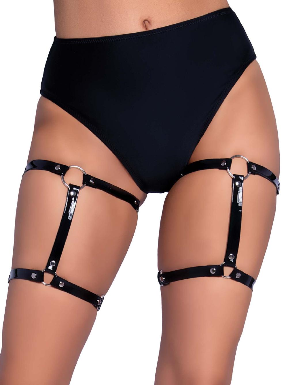 leg avenue Dual Strap Thigh Garters Black