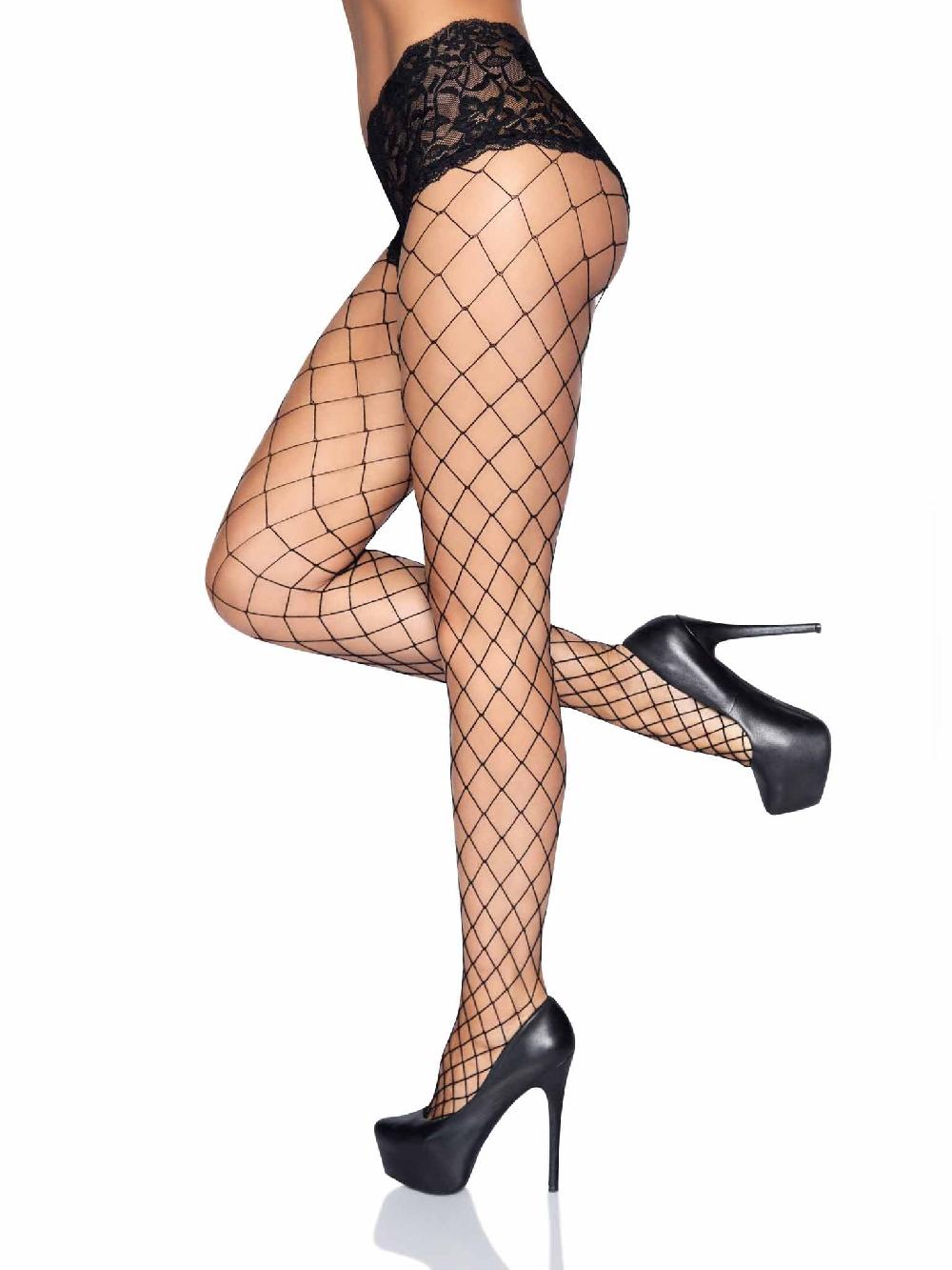 Leg Avenue Evie Fence Net Tights Black