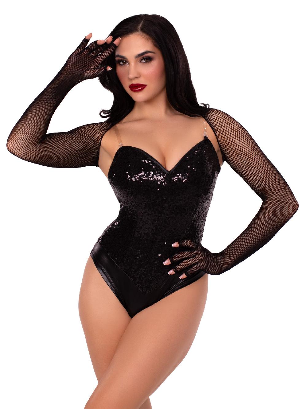 Leg Avenue Fishnet Fingerless Shrug Black