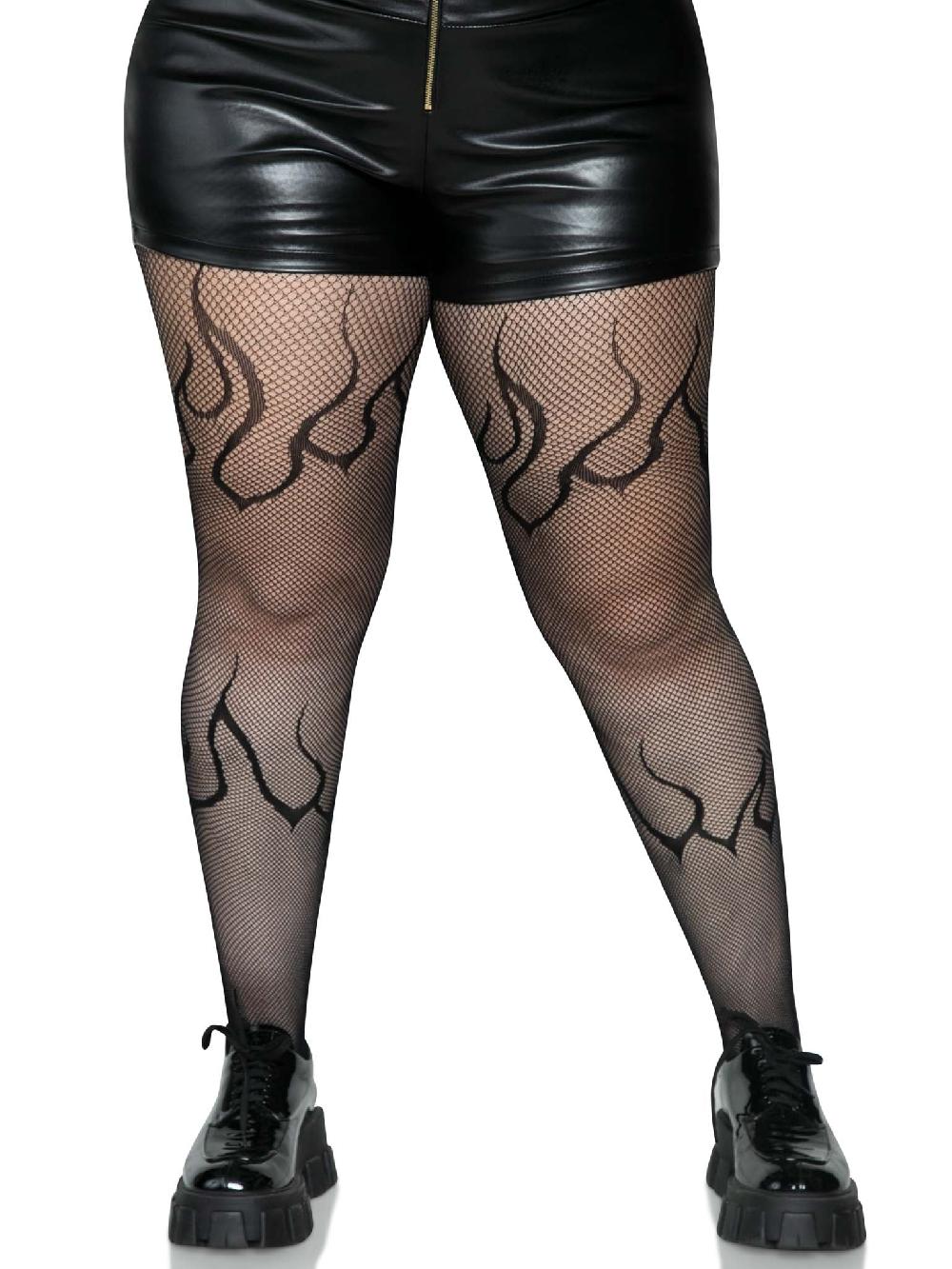 leg avenue Flame Plus Fishnet Tights Black
