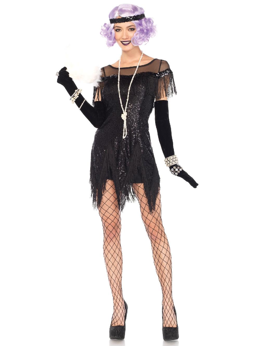 Leg Avenue Foxtrot Flirt Flapper Costume Black