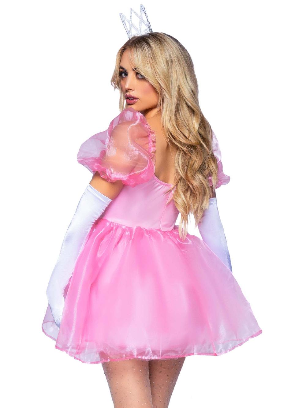 Leg Avenue Frosted Organza Babydoll Dress Pink