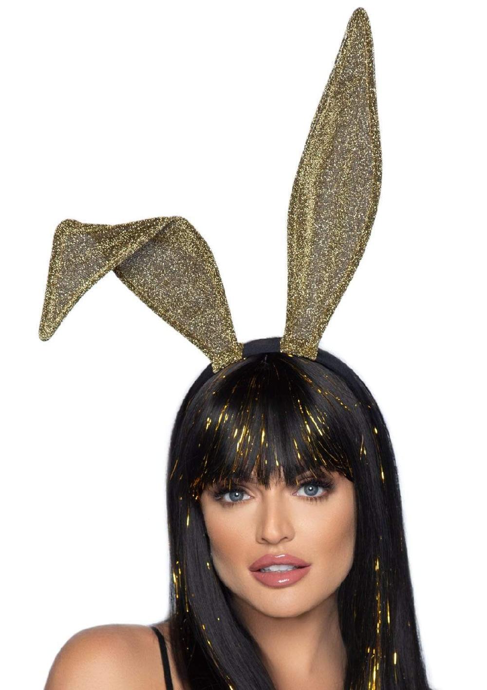 leg avenue Glitter Bunny Ear Headband Gold