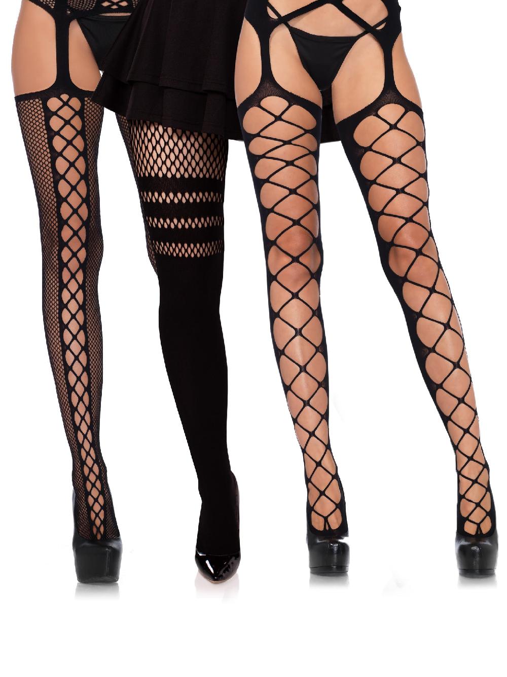 leg avenue Graphic Net Fishnet Hosiery Bundle