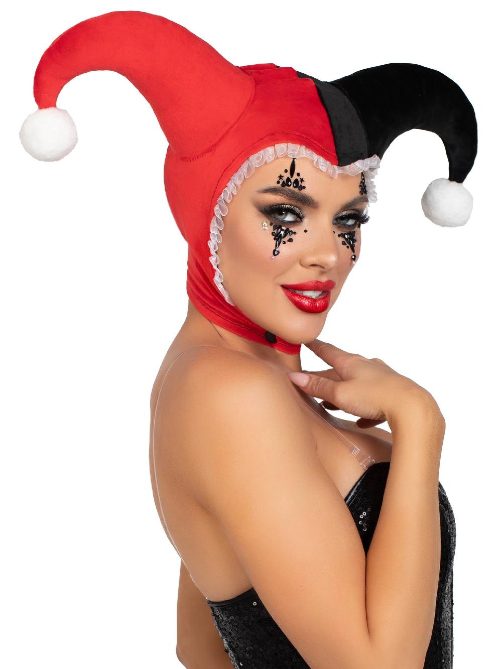 Leg Avenue Harlequin Bonnet Black/Red