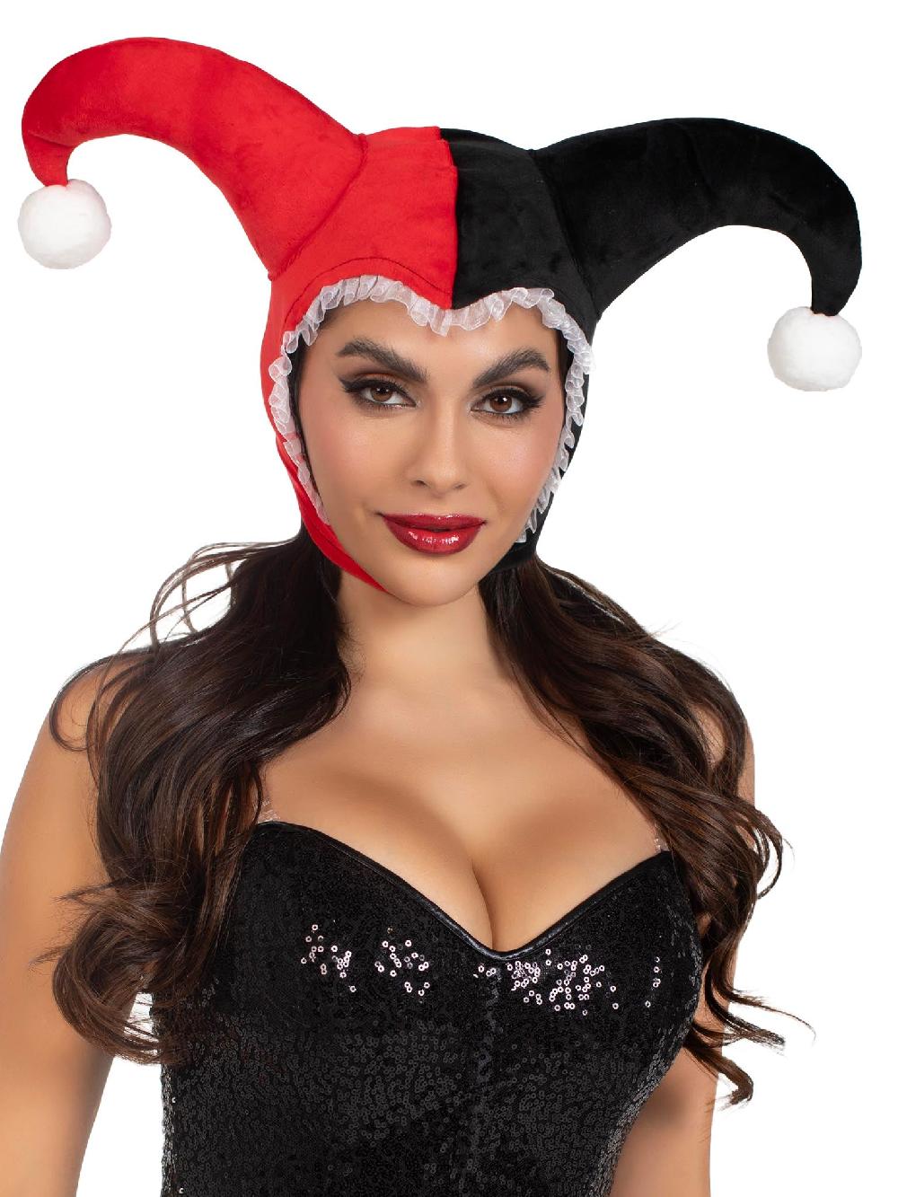 Leg Avenue Harlequin Bonnet Black/Red