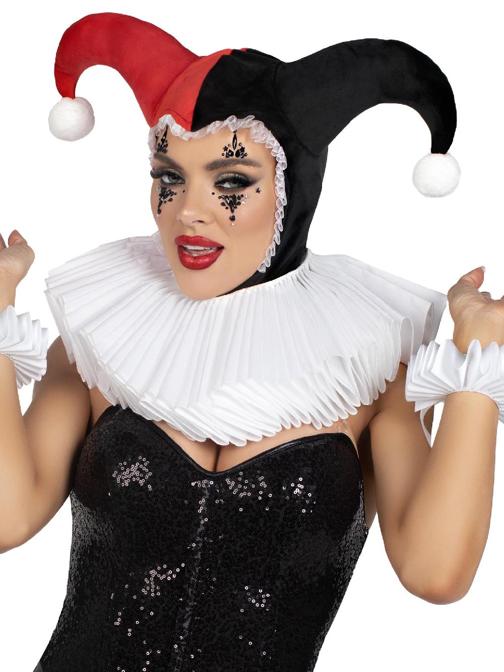 leg avenue Harlequin Bonnet Black/Red