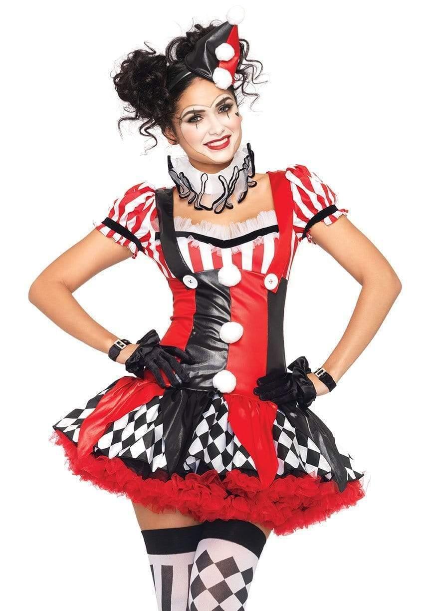 leg avenue Harlequin Clown Costume Black/Red