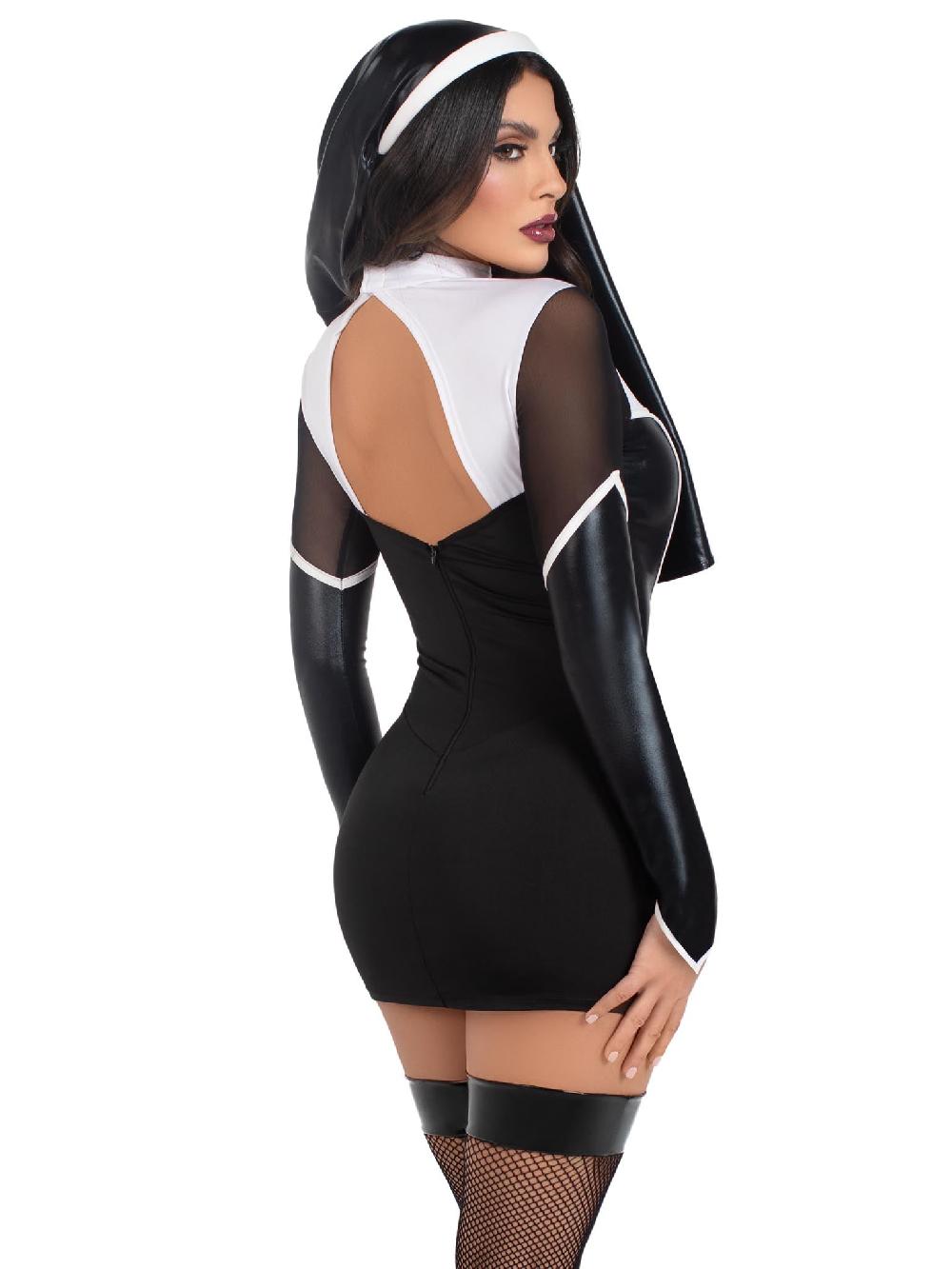 Leg Avenue Holy Hottie Nun Costume Black/White