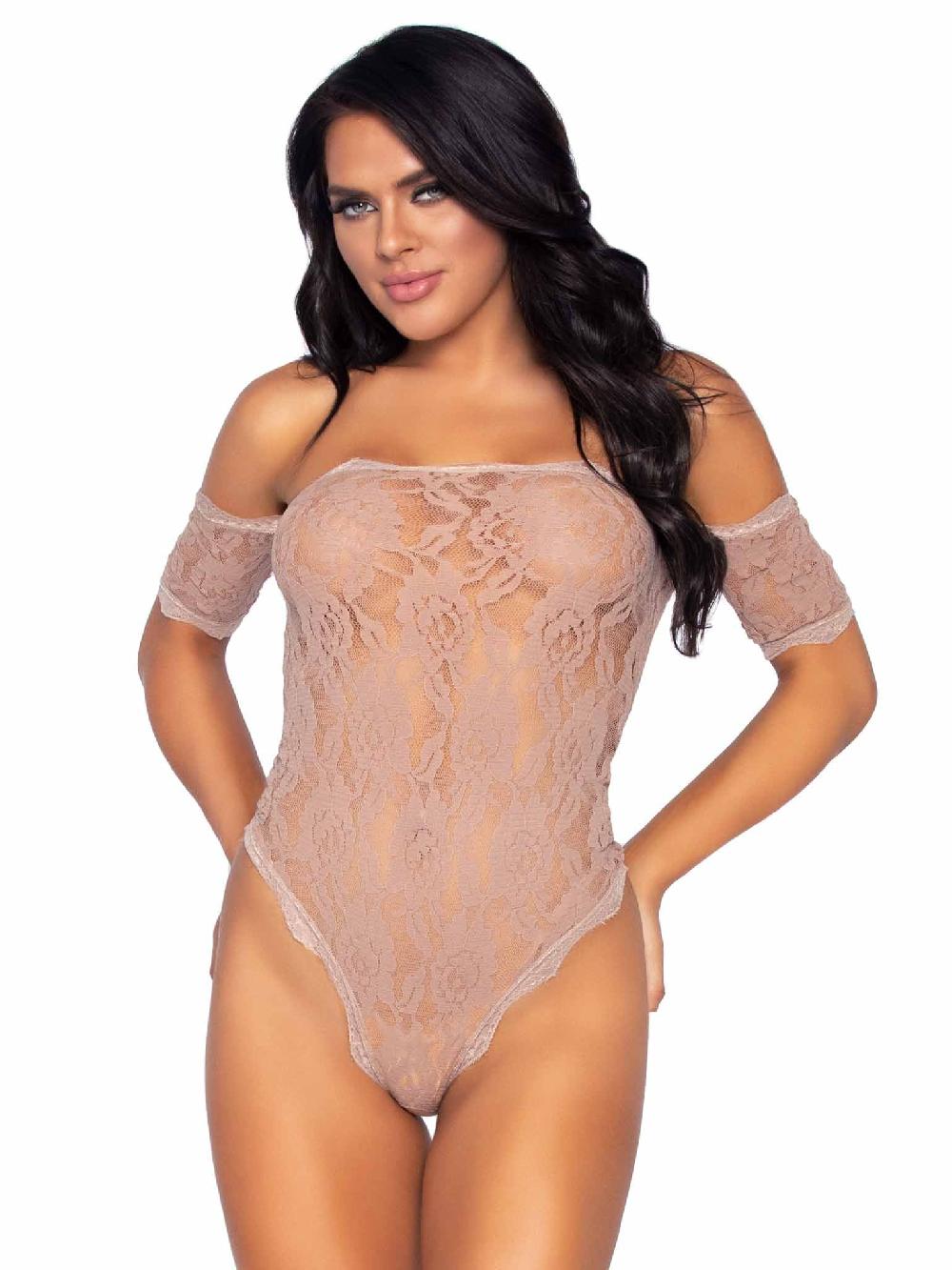 Leg Avenue Hopeless Romantic Lace Teddy Nude