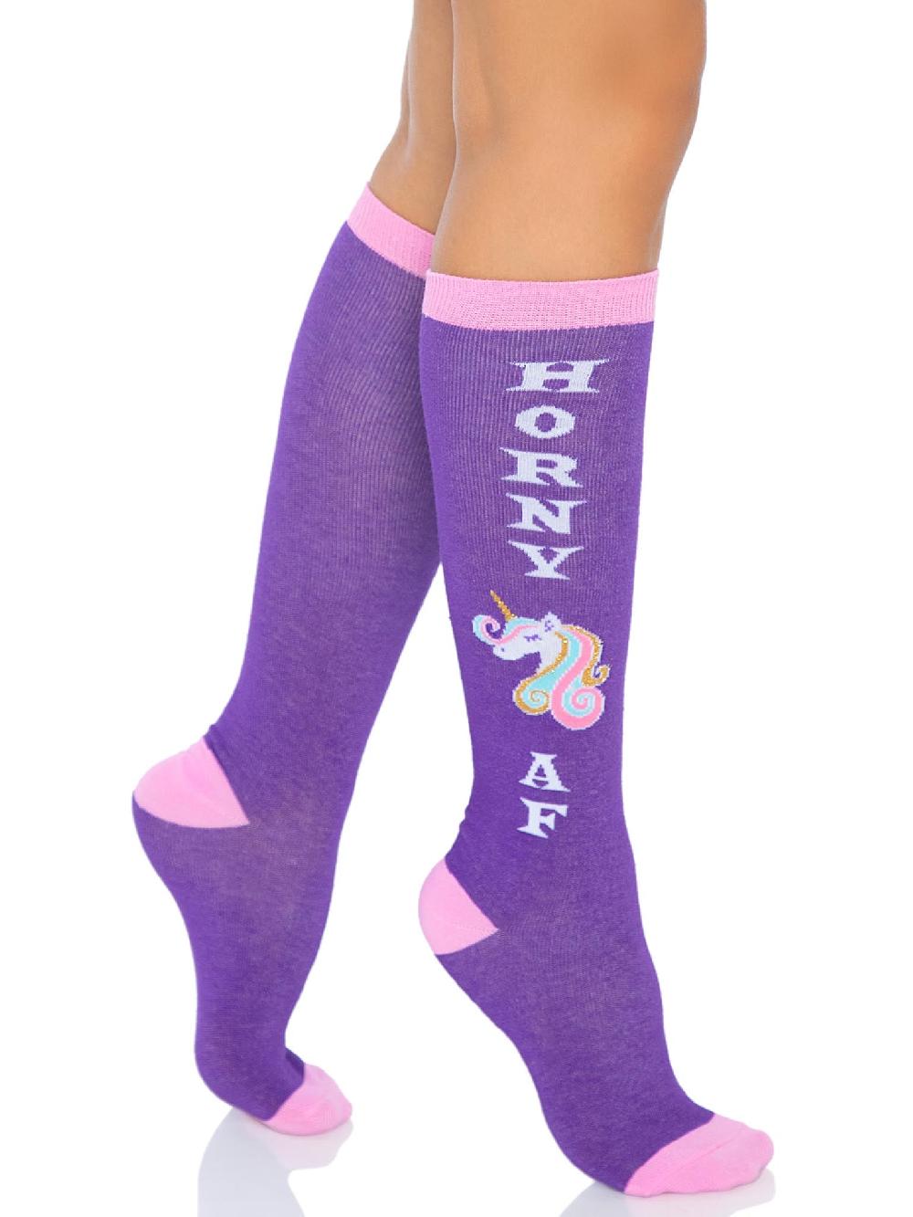 leg avenue Horny AF Knee Socks Multicolor