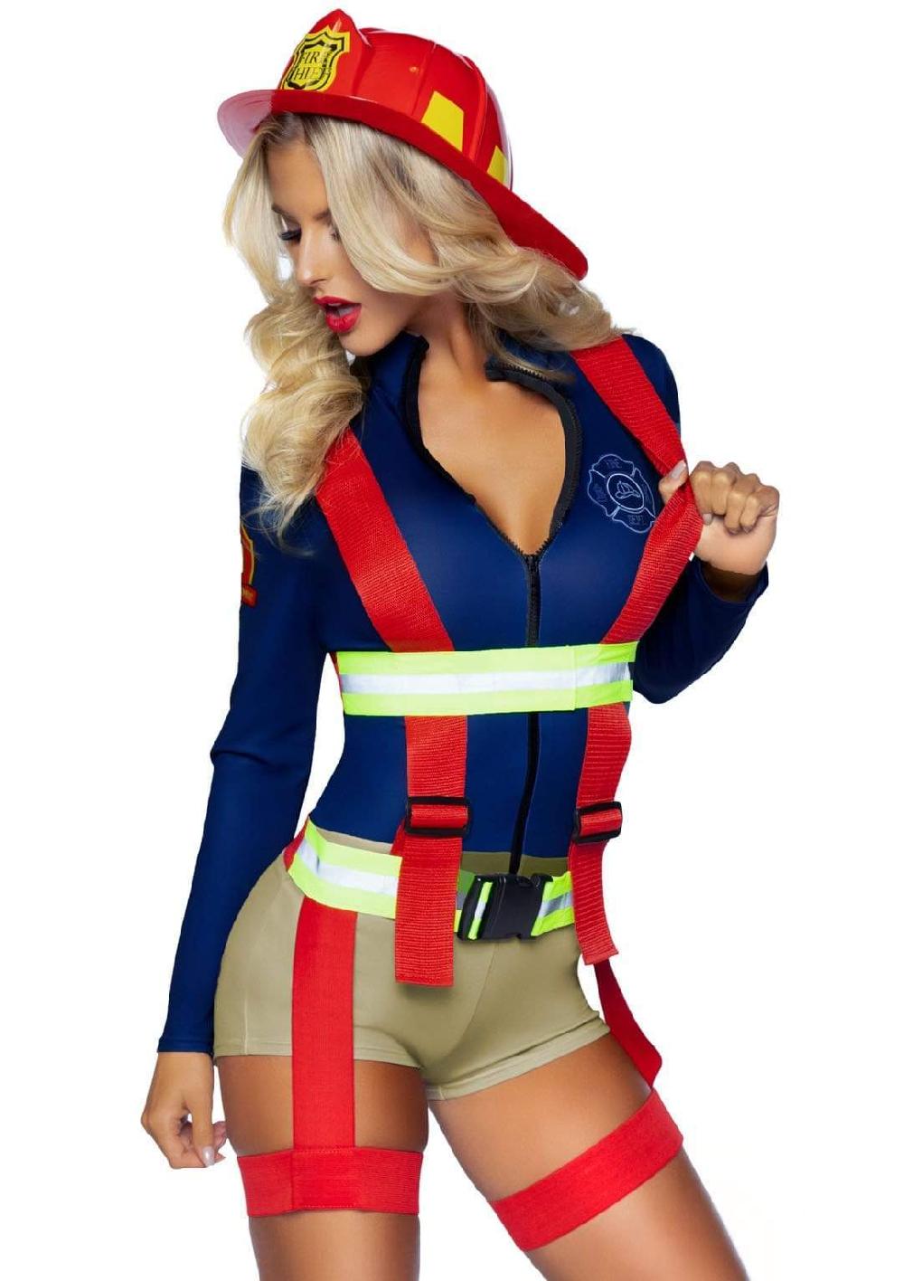 Leg Avenue Hot Zone Honey Firefighter Costume Blue