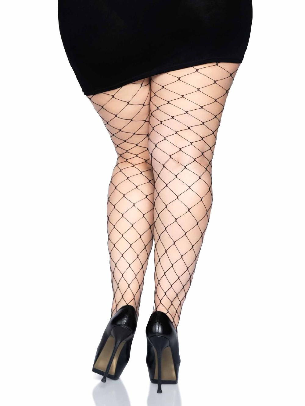 Leg Avenue Isla Plus Fence Net Tights Black