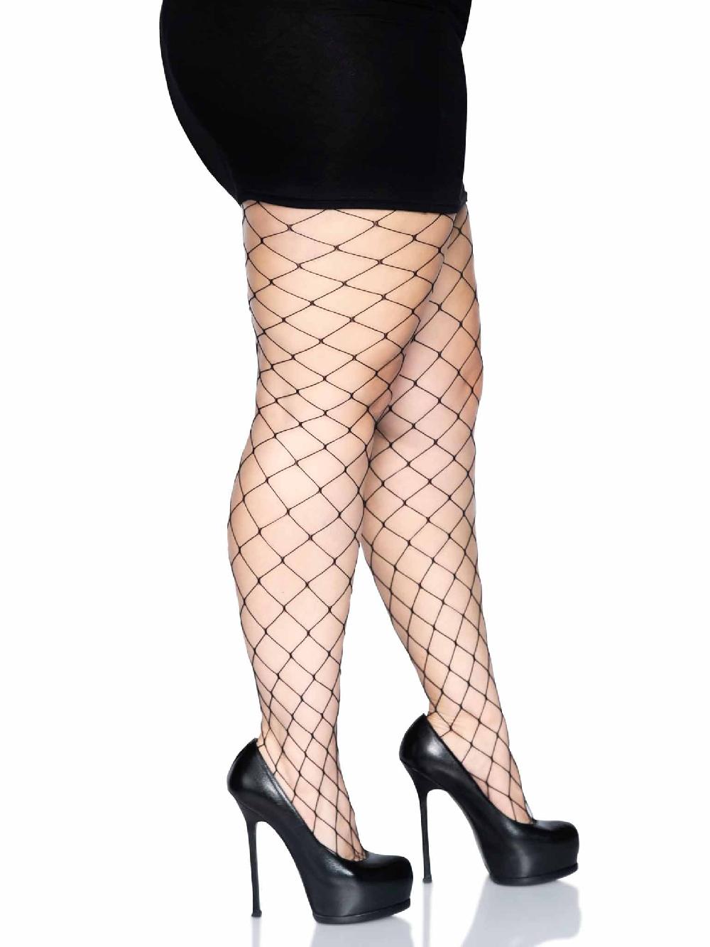 Leg Avenue Isla Plus Fence Net Tights Black