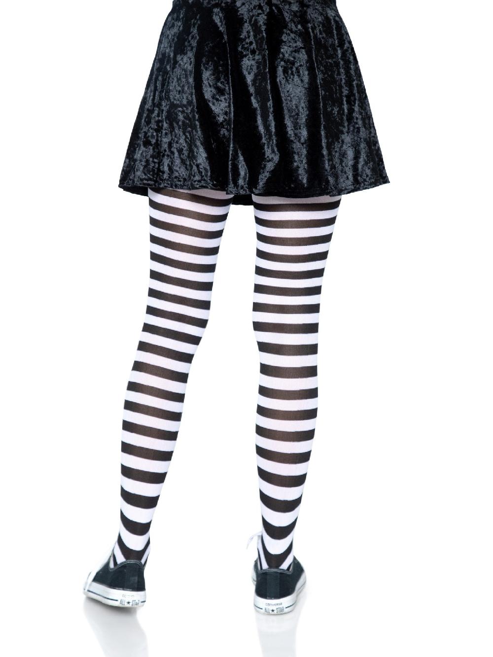 Leg Avenue Jada Striped Women's Tights Black/White