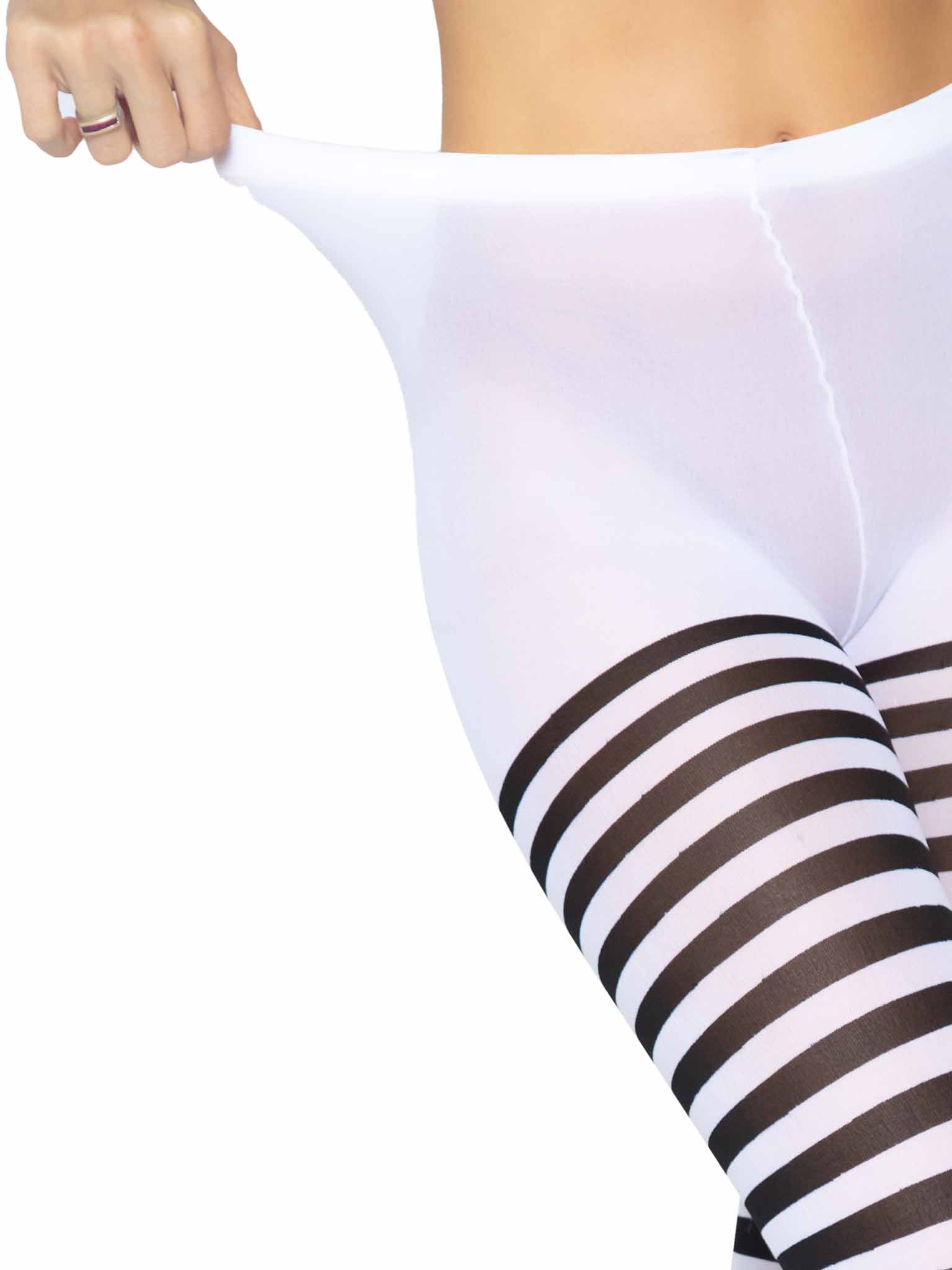Leg Avenue Jada Striped Women's Tights Black/White