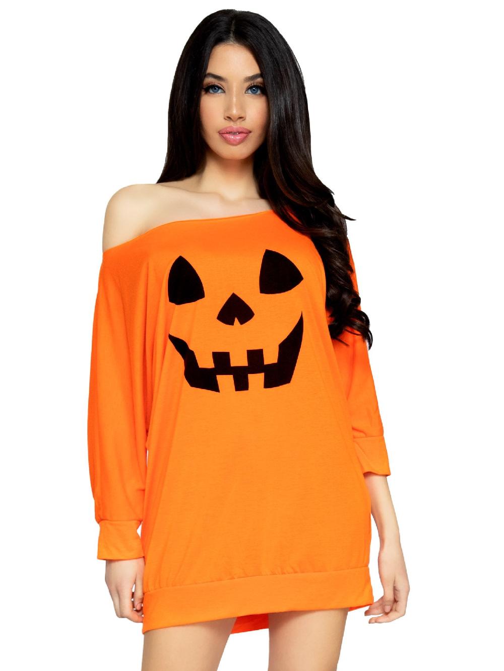 leg avenue Jersey Halloween Pumpkin Dress Orange