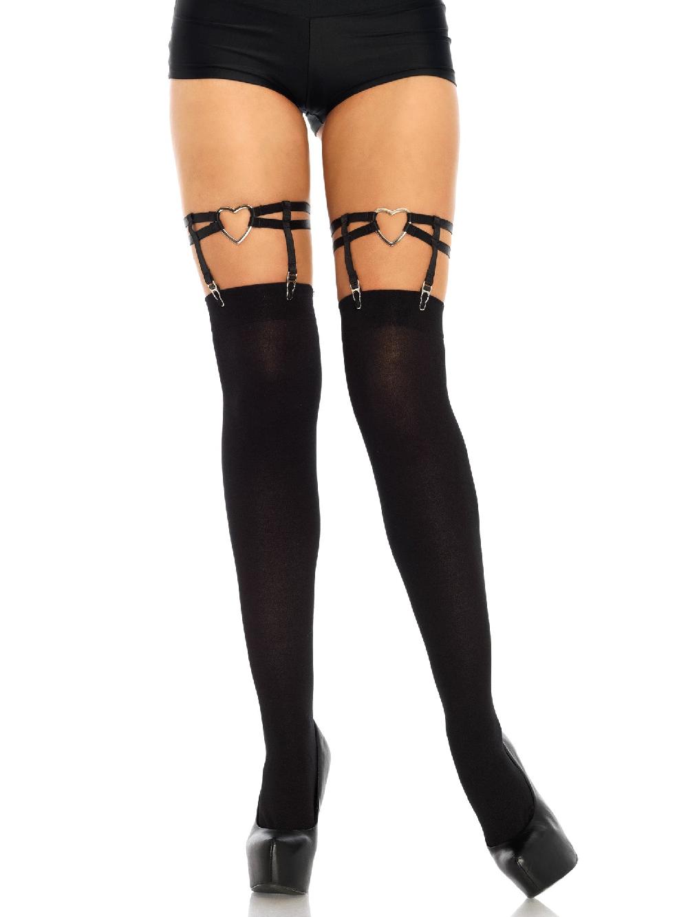 Leg Avenue Joni Garter Suspender With Heart Black