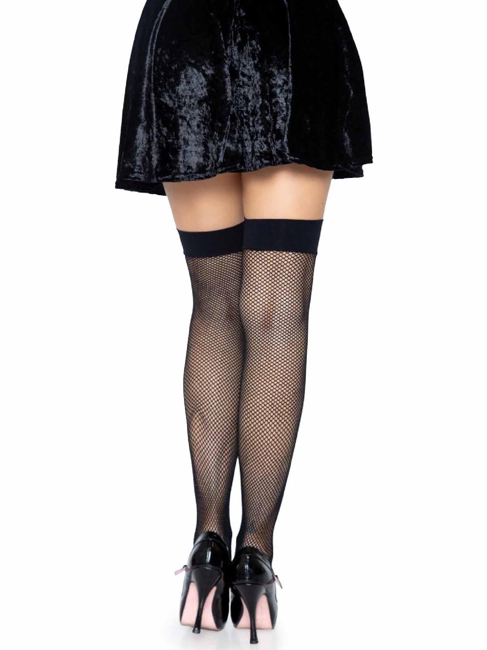 Leg Avenue Joy Fishnet Thigh High Stockings Black