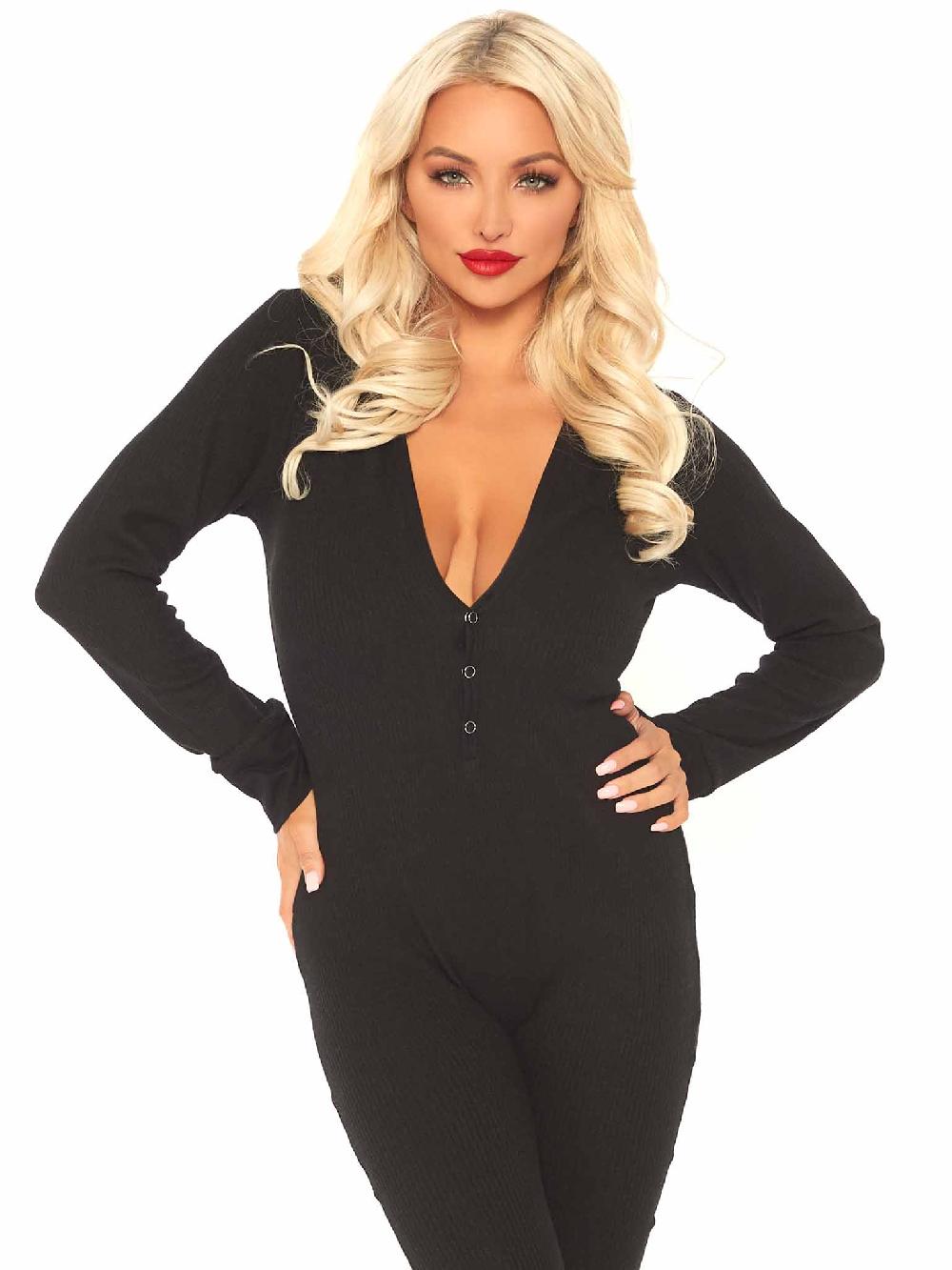 leg avenue Keepin' Things Cozy Long Johns Black