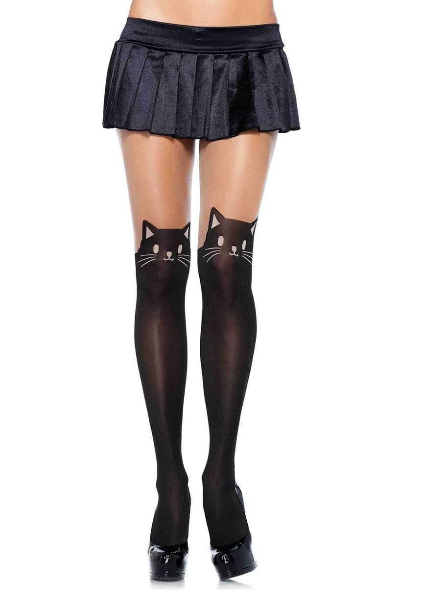 leg avenue Kura Black Cat Tights Black/Nude