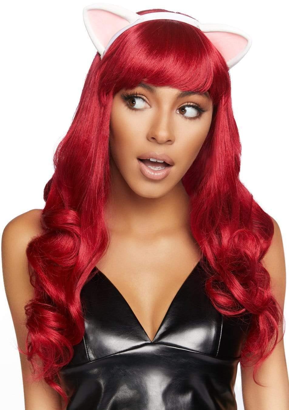 Leg Avenue Latex Kitty Ear Costume Headband White