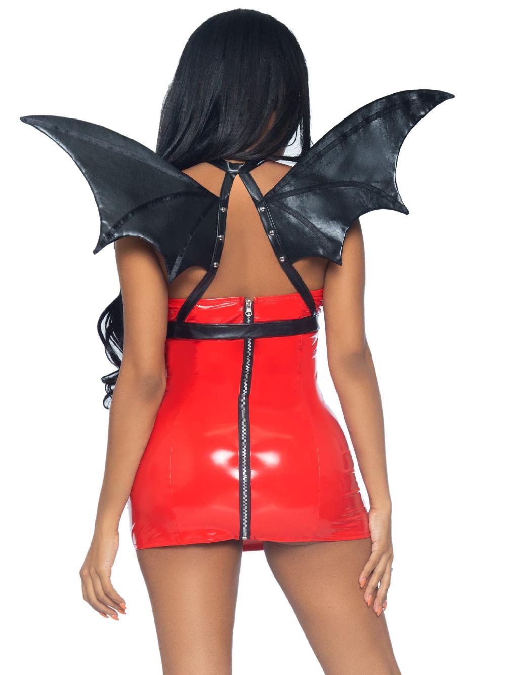 Leg Avenue Leather Bat Wing Body Harness Black