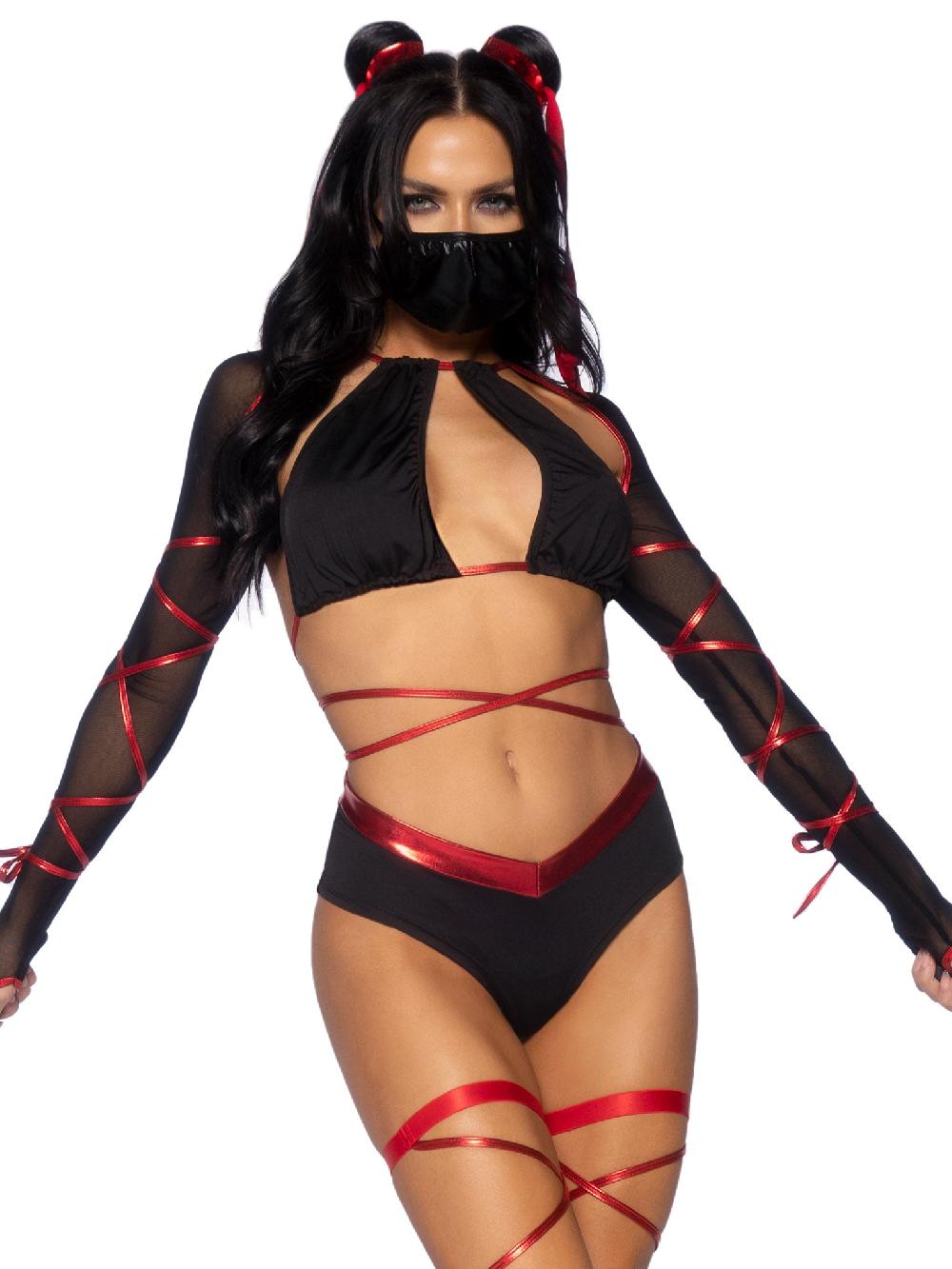 Leg Avenue Lethal Ninja Costume Black/Red