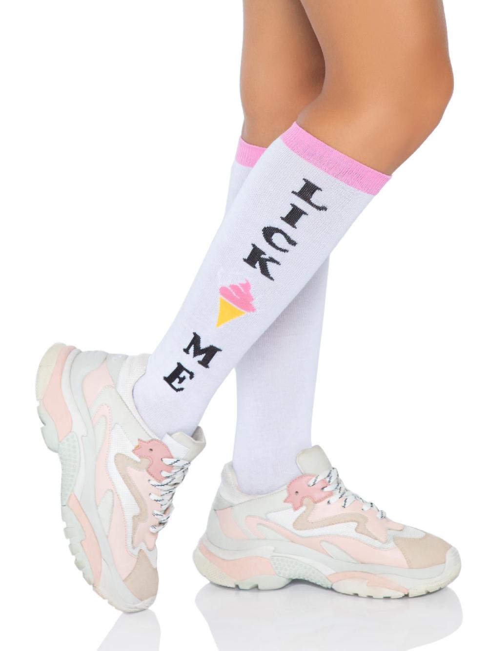 Leg Avenue Lick Me Knee Socks Multicolor