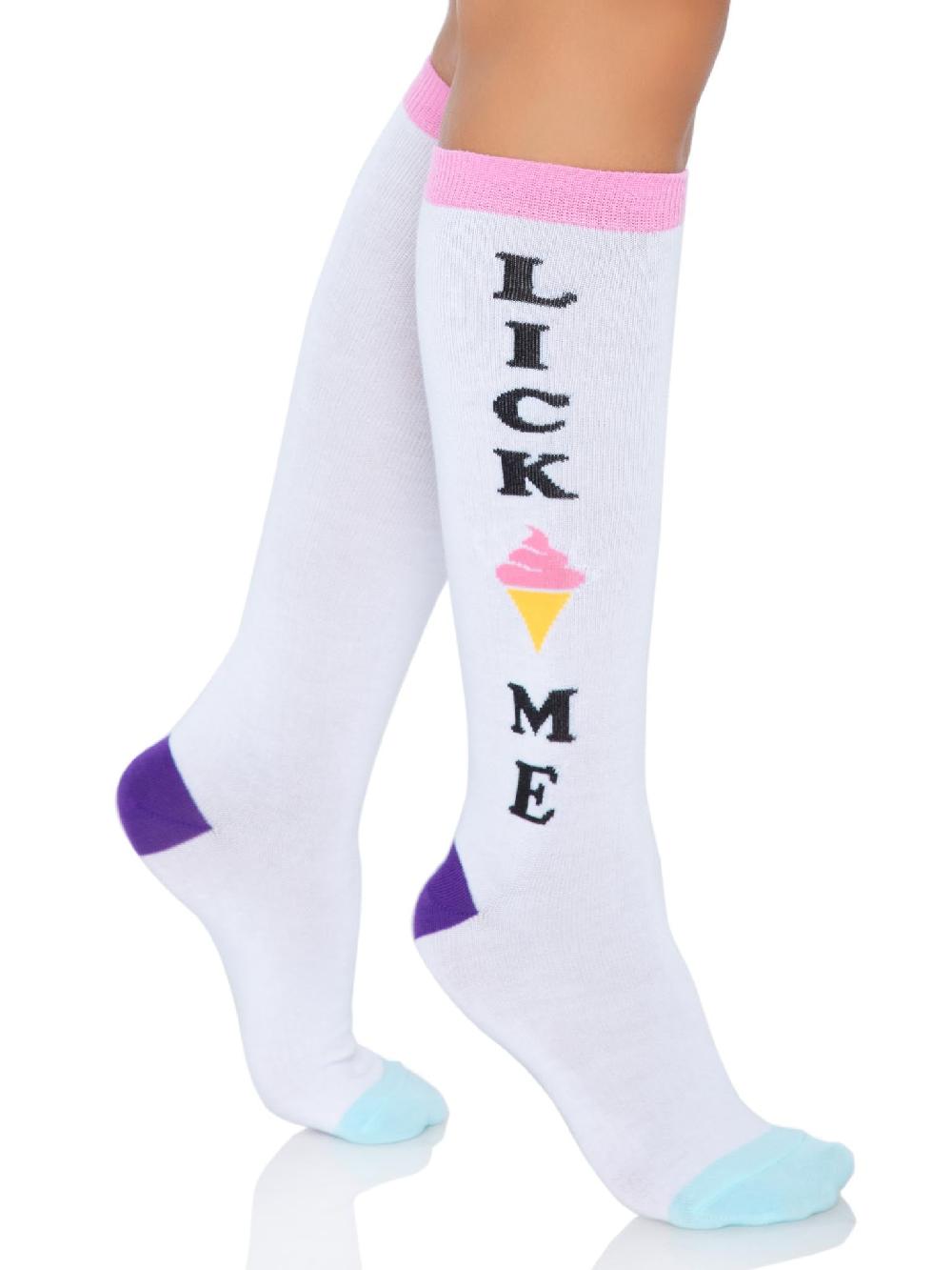 leg avenue Lick Me Knee Socks Multicolor