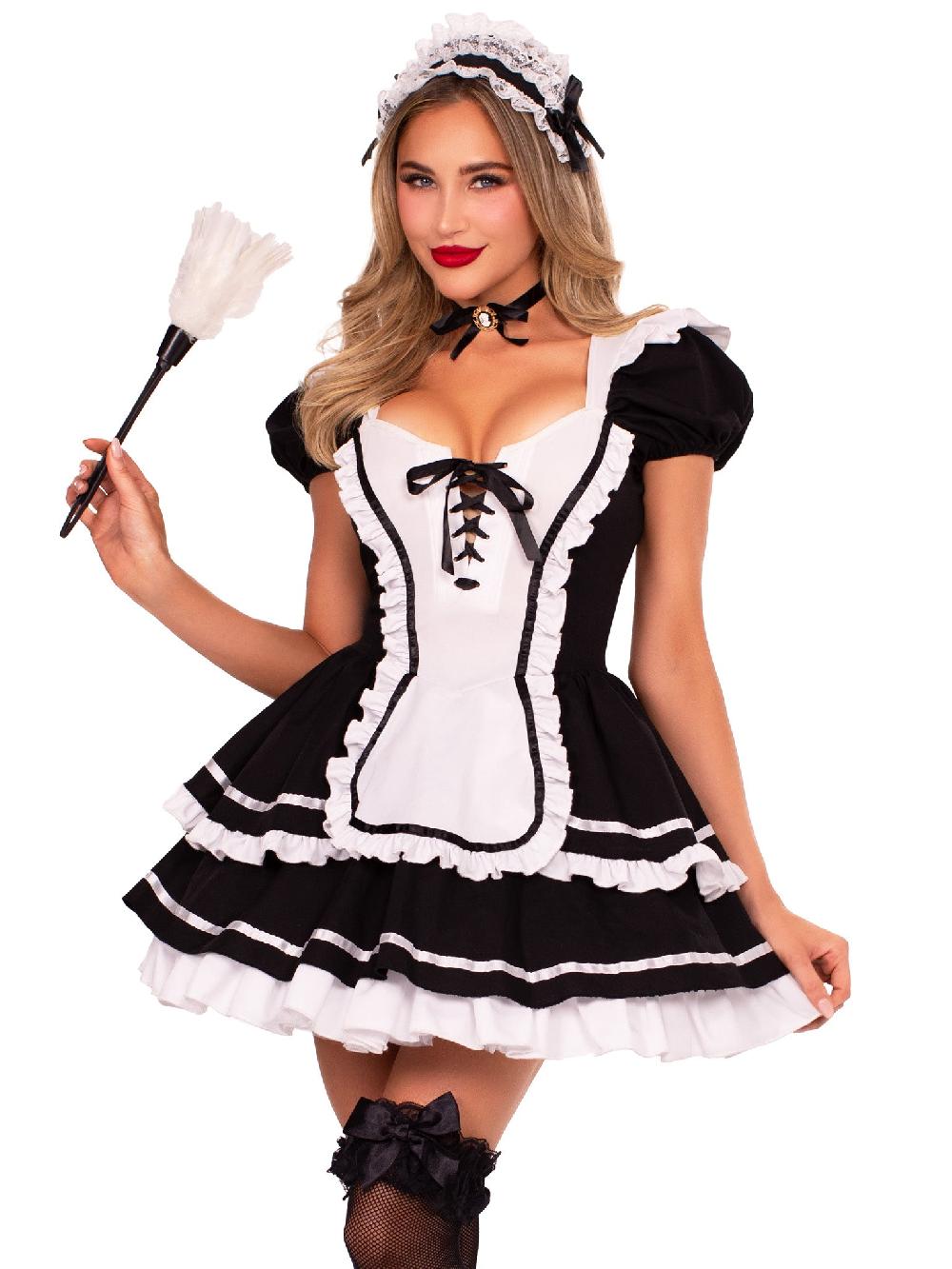 leg avenue Maid to Flirt Costume Black/White