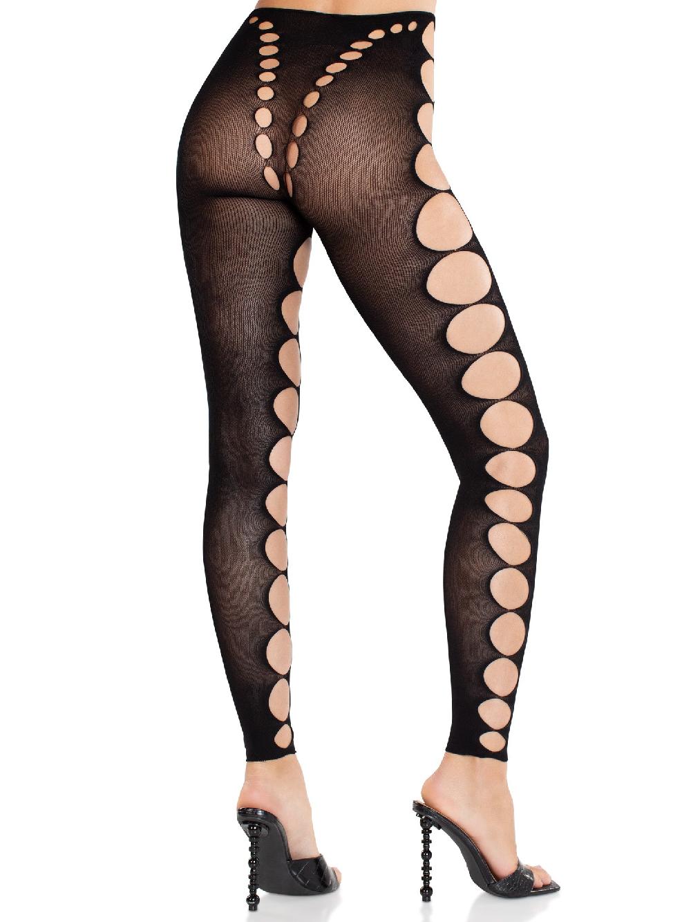Leg Avenue Maris Cut-Out Footless Tights Black