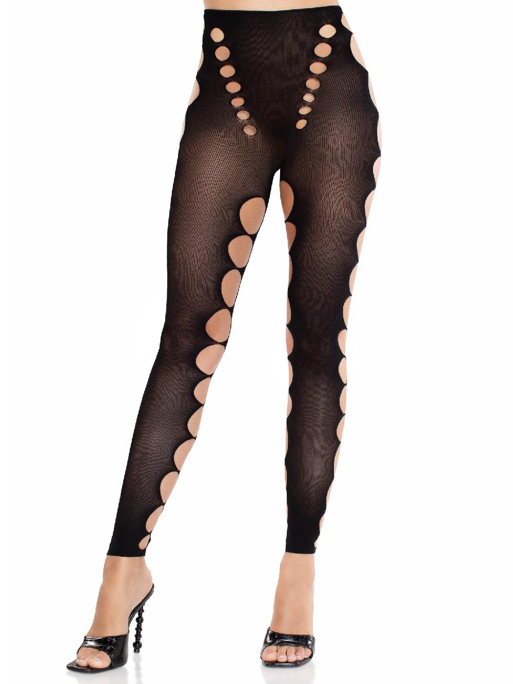 leg avenue Maris Cut-Out Footless Tights Black