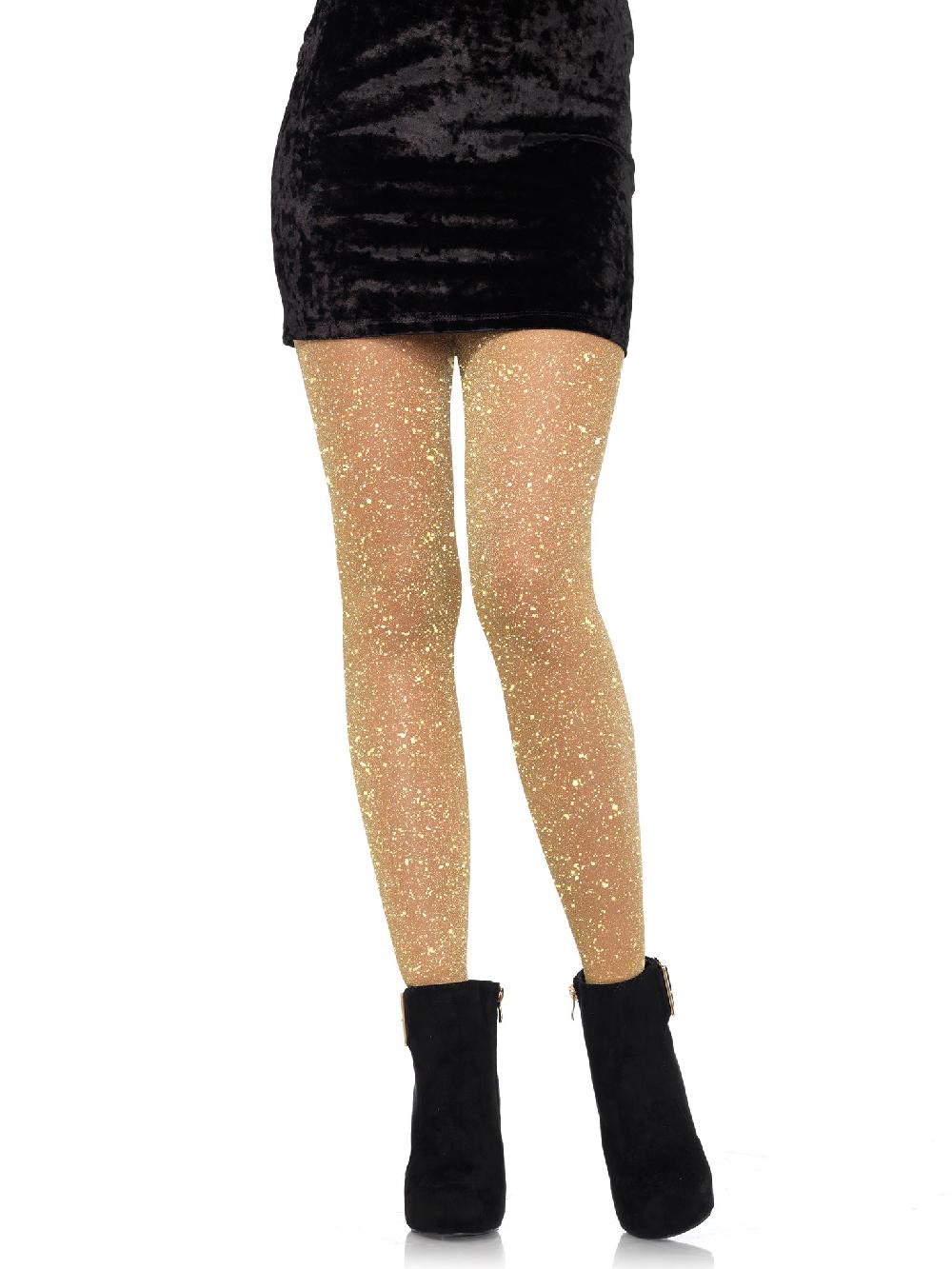 Leg Avenue Marsha Lurex Shimmer Tights Black/Gold