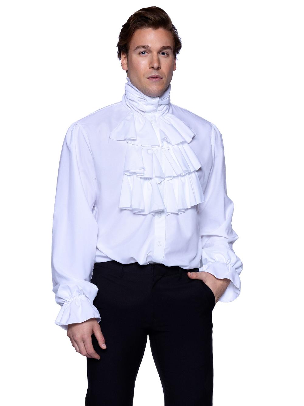 Leg Avenue Mens Ruffle Front Costume Shirt White