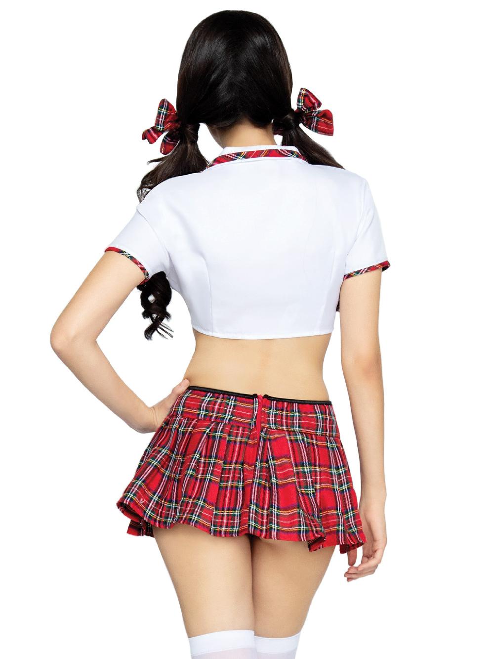 Leg Avenue Miss Prep School Costume Red/White
