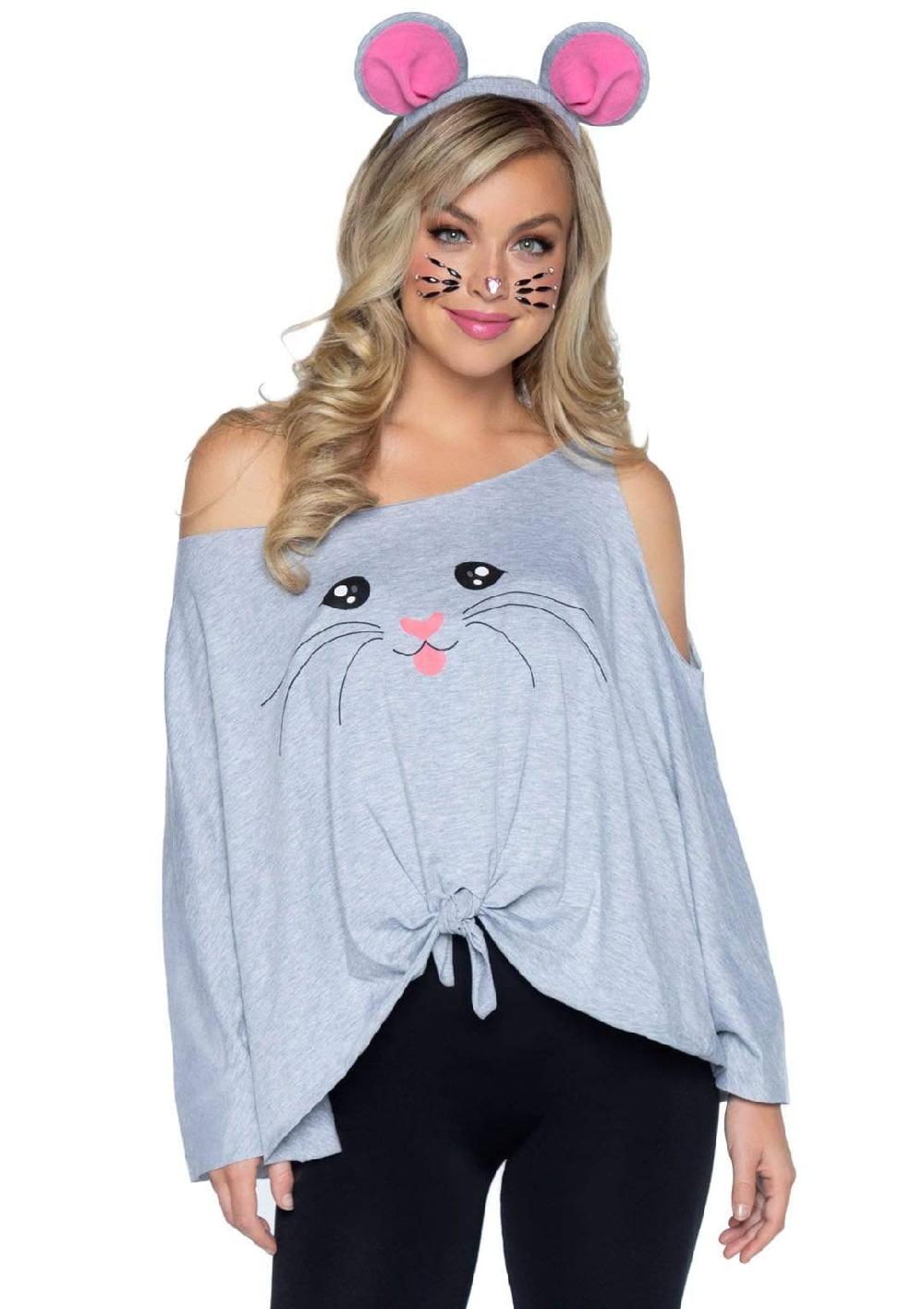 leg avenue Mouse Costume Poncho Set Grey