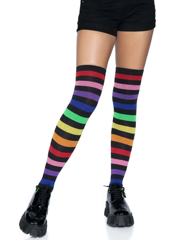 Leg Avenue Ms. Frank Rainbow Sock Hosiery Bundle