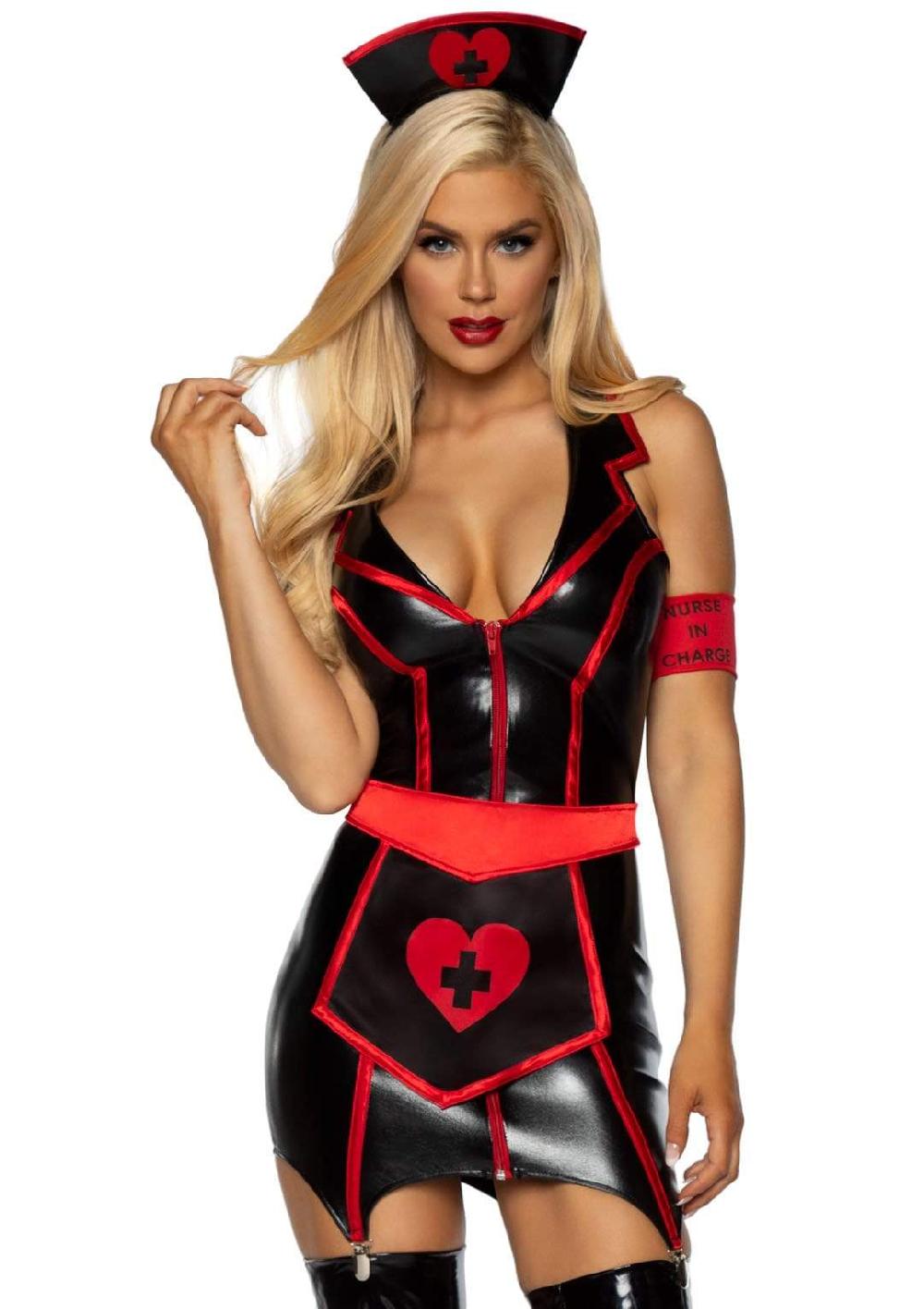 leg avenue Naughty Nurse Costume Black/Red