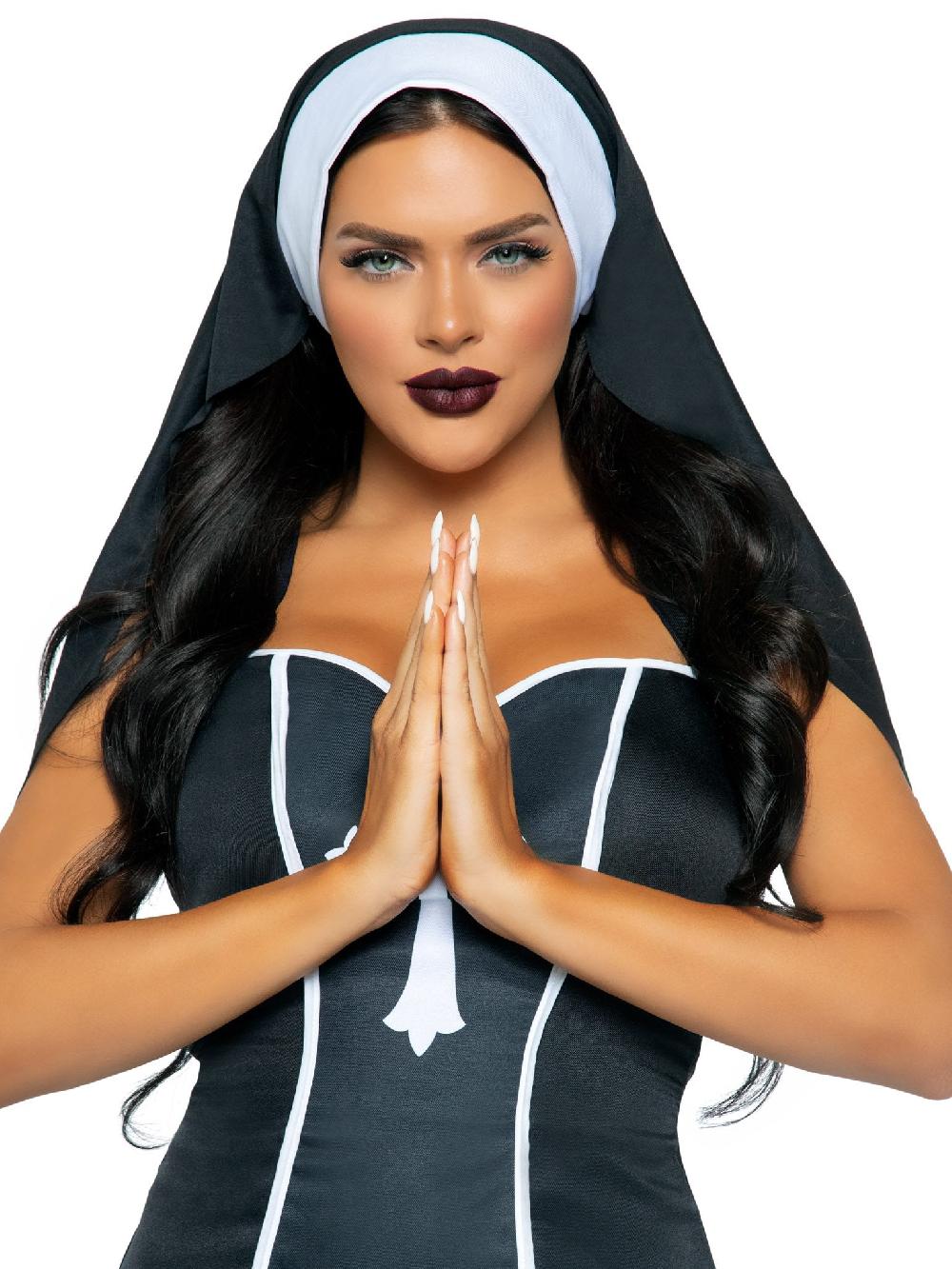 leg avenue Nun Habit Costume Headband Black/White
